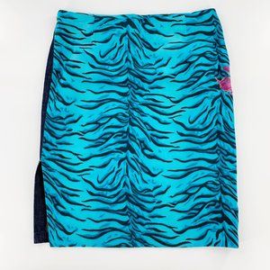 Y2K Versace Jeans Couture RARE Zebra Denim Orchid Pencil Skirt Size EU 44 US 6